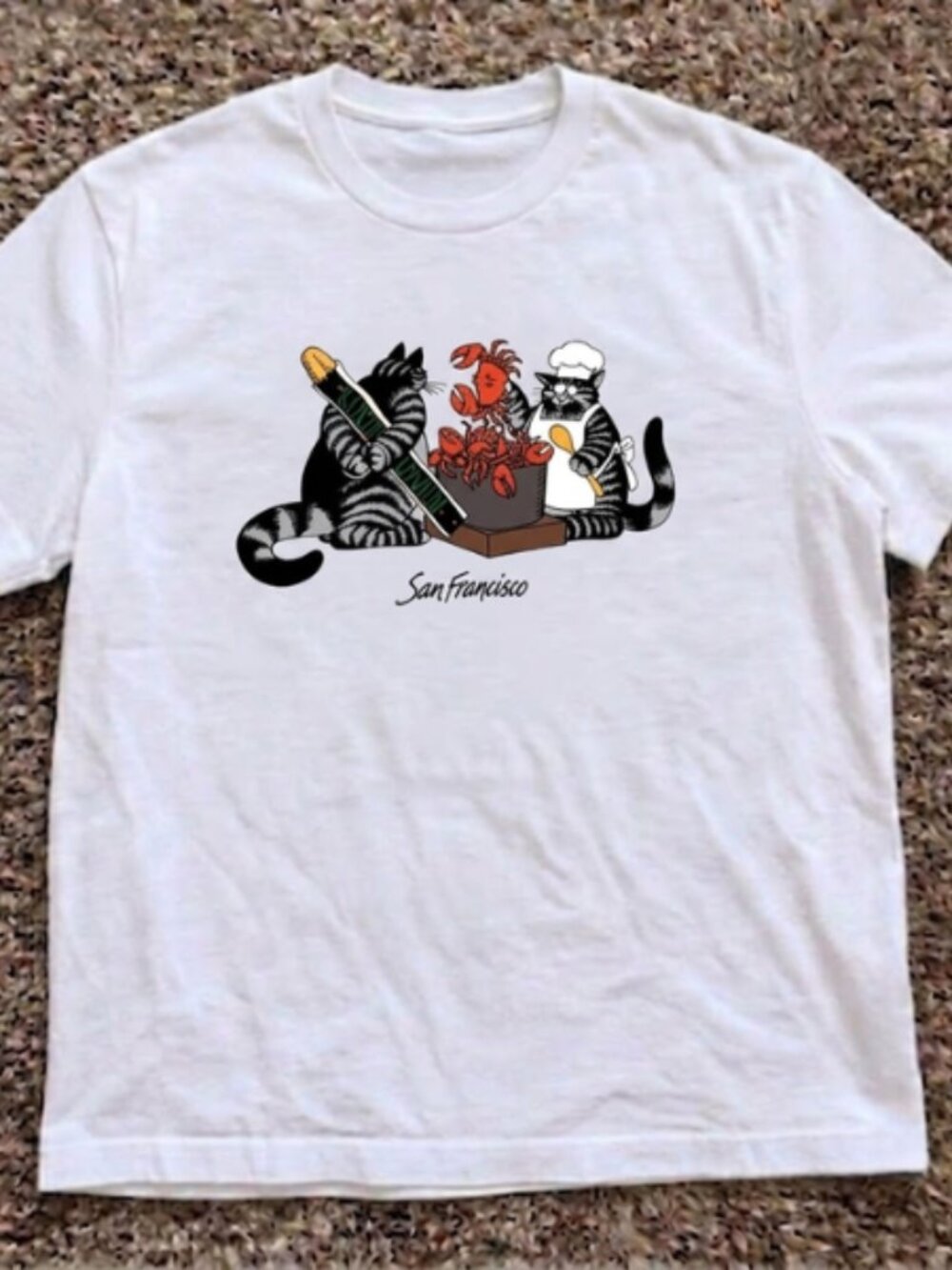 Vintage Style San Francisco "Sourdough Lobster" Chef Cat Graphic T-Shirt
